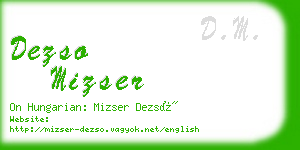 dezso mizser business card